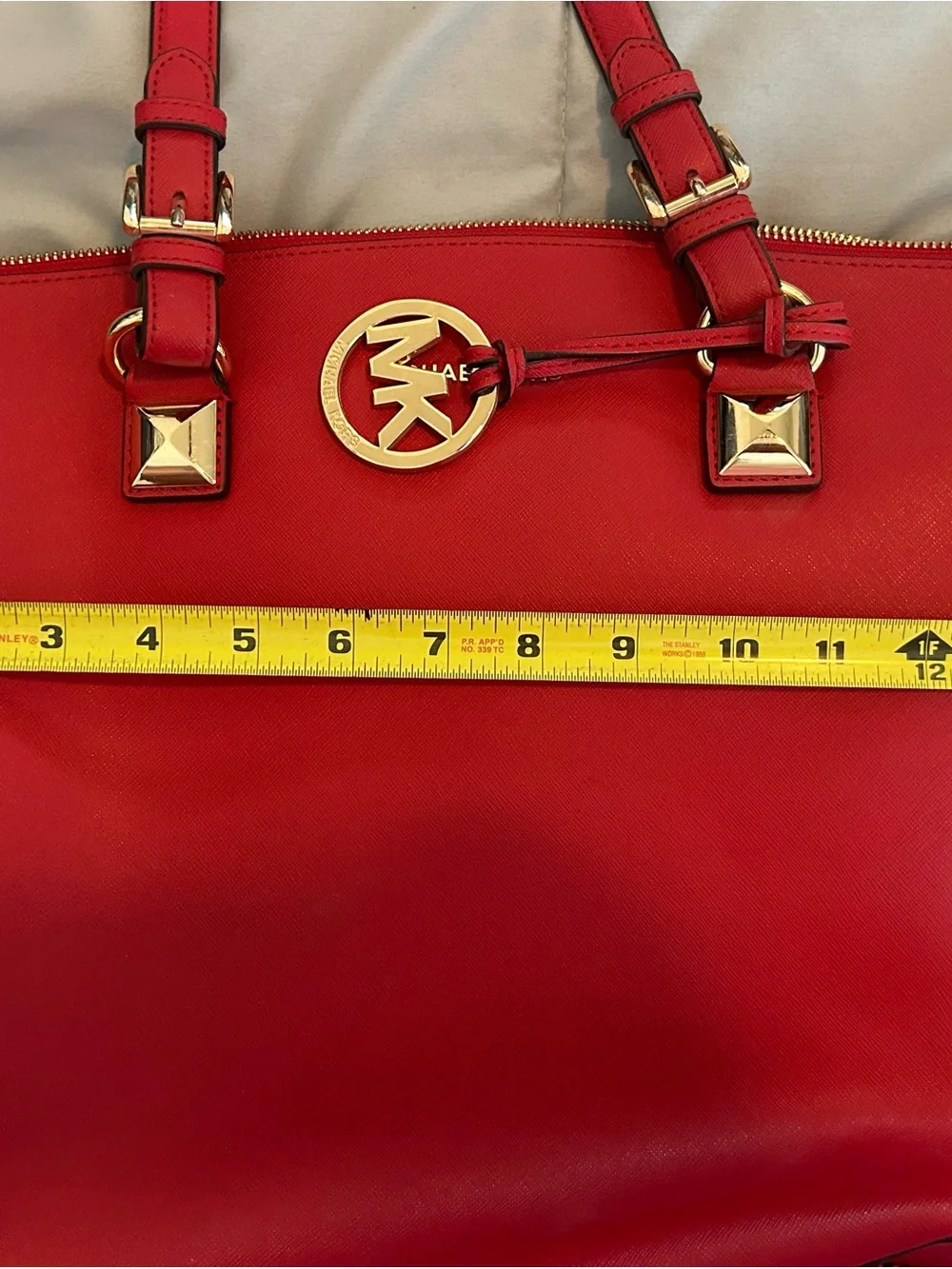 Michael Kors Red Tote with Gold Hardware